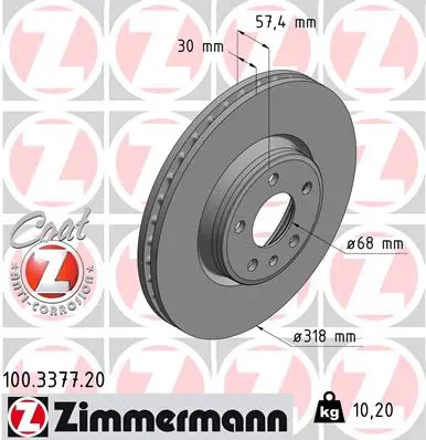 Brzdový kotouč ZIMMERMANN 100.3377.20