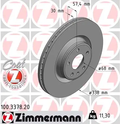 Brzdový kotouč ZIMMERMANN 100.3378.20