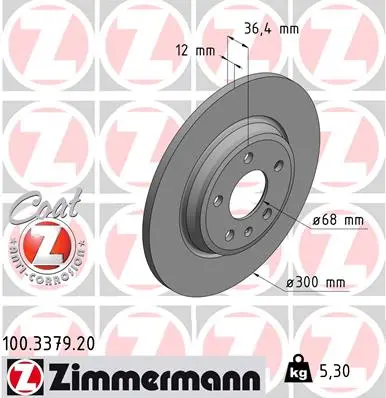 Brzdový kotouč ZIMMERMANN 100.3379.20