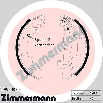 Sada brzdových čelistí ZIMMERMANN 10990.103.9