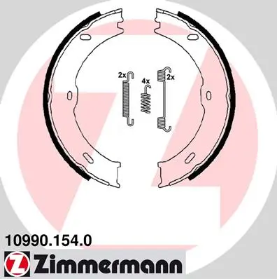 Sada brzdových čelistí, parkovací brzda ZIMMERMANN 10990.154.0