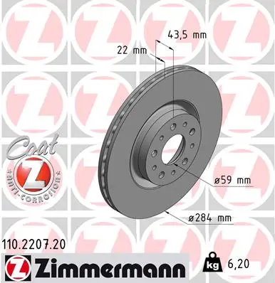 Brzdový kotouč ZIMMERMANN 110.2207.20