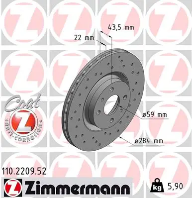 ZIMMERMANN Brzdový kotouč 110220952