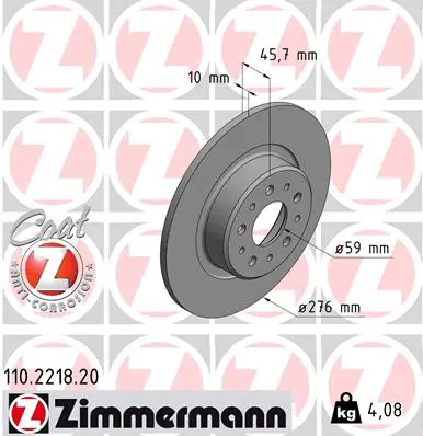 Brzdový kotouč ZIMMERMANN 110.2218.20
