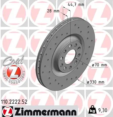 Brzdový kotouč ZIMMERMANN 110.2222.52