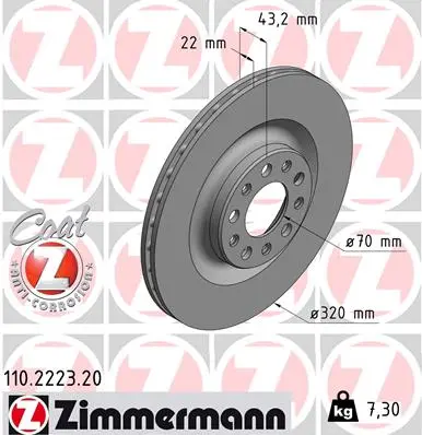 Brzdový kotouč ZIMMERMANN 110.2223.20