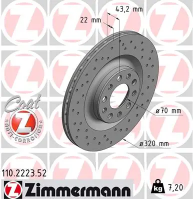 Brzdový kotouč ZIMMERMANN 110.2223.52
