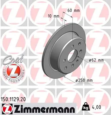 Brzdový kotouč ZIMMERMANN 150.1129.20