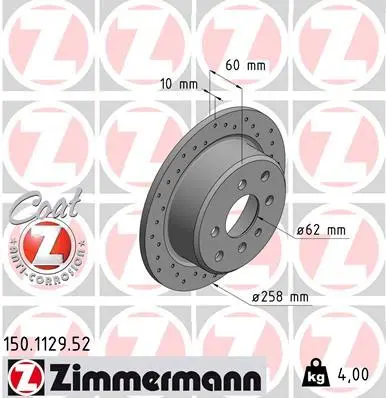 Brzdový kotouč ZIMMERMANN 150.1129.52