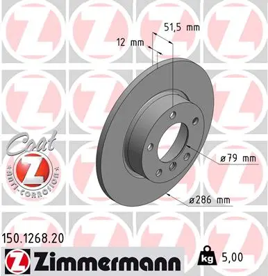 Brzdový kotouč ZIMMERMANN 150.1268.20