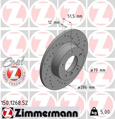 Brzdový kotouč ZIMMERMANN 150.1268.52
