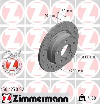 ZIMMERMANN Brzdový kotouč 150127052