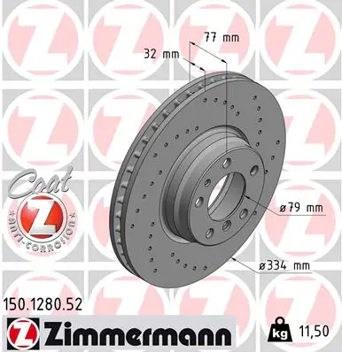 Brzdový kotouč ZIMMERMANN 150.1280.52