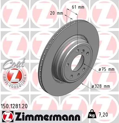 Brzdový kotouč ZIMMERMANN 150.1281.20