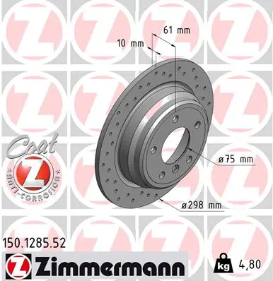ZIMMERMANN Brzdový kotouč 150128552