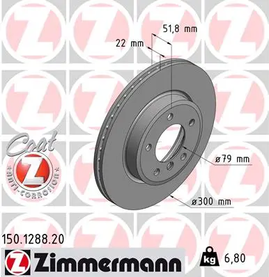 ZIMMERMANN Brzdový kotouč 150128820