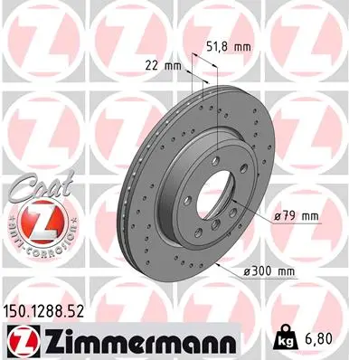 Brzdový kotouč ZIMMERMANN 150.1288.52