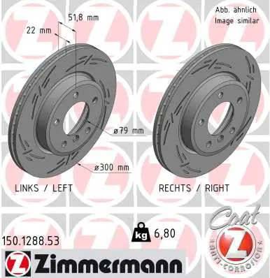 Brzdový kotouč ZIMMERMANN 150.1288.53