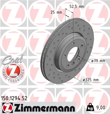 Brzdový kotouč ZIMMERMANN 150.1294.52
