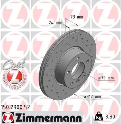 ZIMMERMANN Brzdový kotouč 150290052
