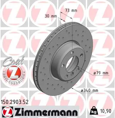 ZIMMERMANN Brzdový kotouč 150290352