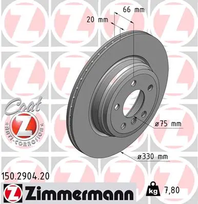 Brzdový kotouč ZIMMERMANN 150.2904.20