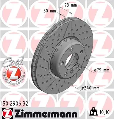 ZIMMERMANN Brzdový kotouč 150290632