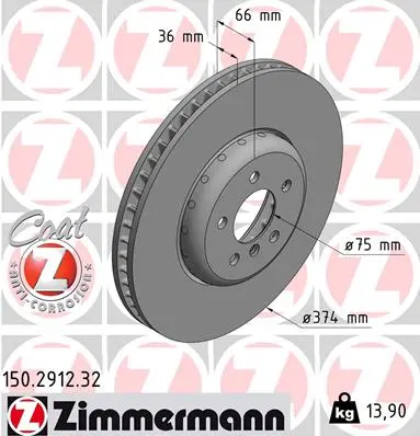 Brzdový kotouč ZIMMERMANN 150.2912.32
