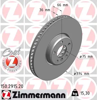 ZIMMERMANN Brzdový kotouč 150291520