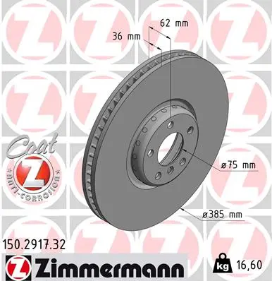 Brzdový kotouč ZIMMERMANN 150.2917.32