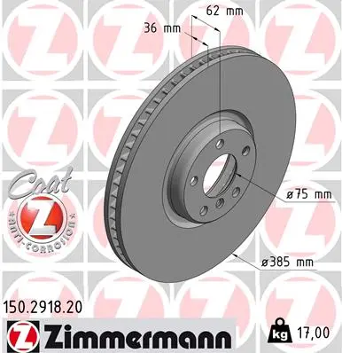 ZIMMERMANN Brzdový kotouč 150291820