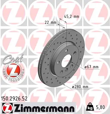 Brzdový kotouč ZIMMERMANN 150.2926.52
