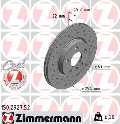 Brzdový kotouč ZIMMERMANN 150.2927.52
