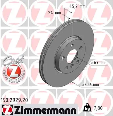 Brzdový kotouč ZIMMERMANN 150.2929.20