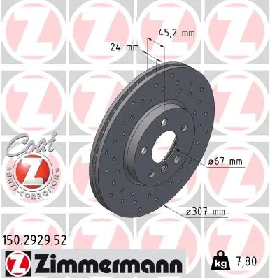 Brzdový kotouč ZIMMERMANN 150.2929.52