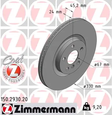 Brzdový kotouč ZIMMERMANN 150.2930.20