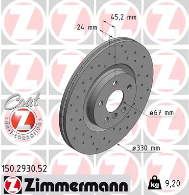 Brzdový kotouč ZIMMERMANN 150.2930.52