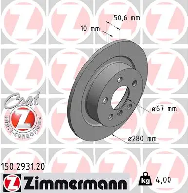Brzdový kotouč ZIMMERMANN 150.2931.20