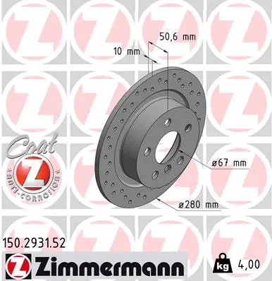 Brzdový kotouč ZIMMERMANN 150.2931.52