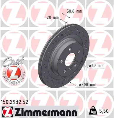 ZIMMERMANN Brzdový kotouč 150293252