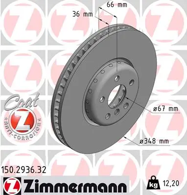 Brzdový kotouč ZIMMERMANN 150.2936.32
