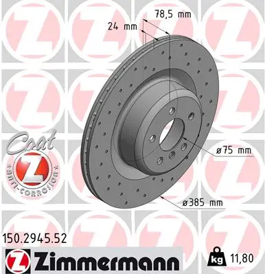 ZIMMERMANN Brzdový kotouč 150294552