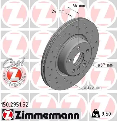 ZIMMERMANN Brzdový kotouč 150295152