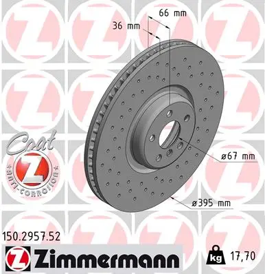 ZIMMERMANN Brzdový kotouč 150.2957.52