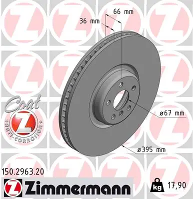 ZIMMERMANN Brzdový kotouč 150.2963.20