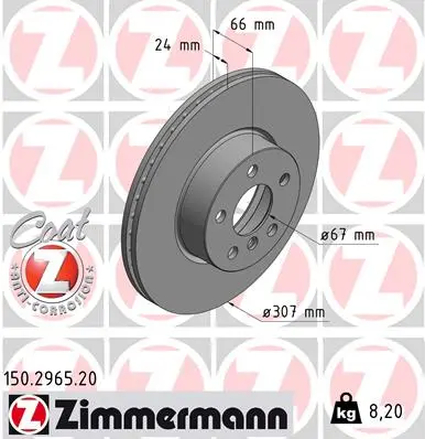 Brzdový kotouč ZIMMERMANN 150.2965.20