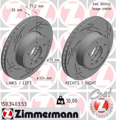 ZIMMERMANN Brzdový kotouč 150340353