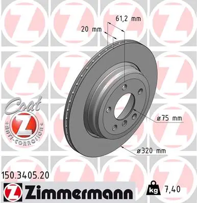 Brzdový kotouč ZIMMERMANN 150.3405.20
