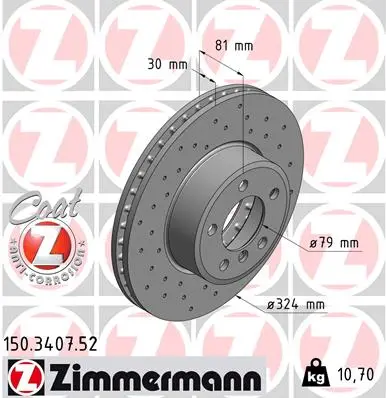 Brzdový kotouč ZIMMERMANN 150.3407.52