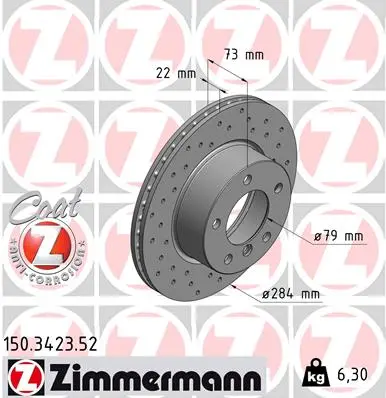 Brzdový kotouč ZIMMERMANN 150.3423.52